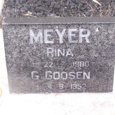 MEYER Rina -1980 :: GOOSEN G. -1952