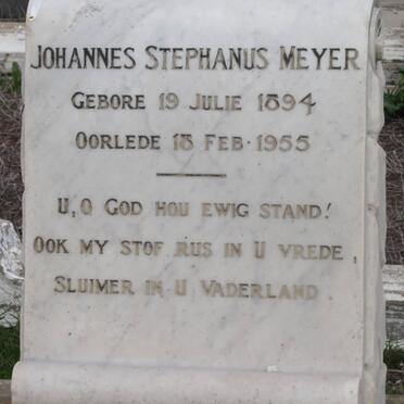 MEYER Johannes Stephanus 1894-1955