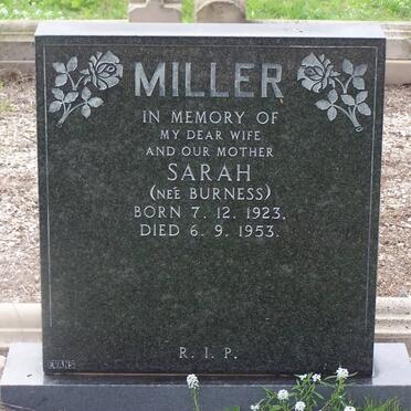 MILLER Sarah nee BURNESS 1923-1953