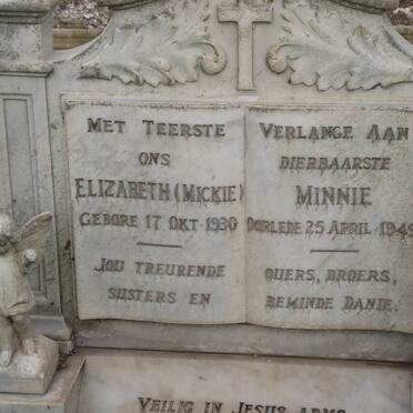 MINNIE Elizabeth 1930-1949
