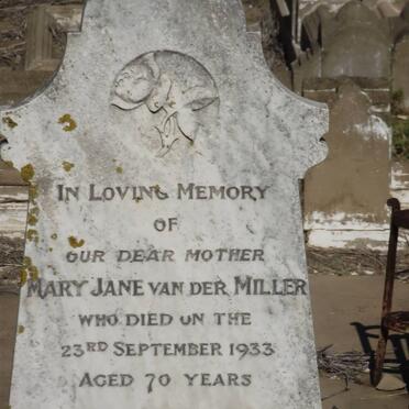 MILLER Mary Jane, van der -1933