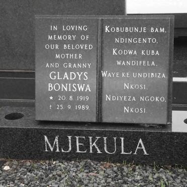 MJEKULA Gladys Boniswa 1919-1989
