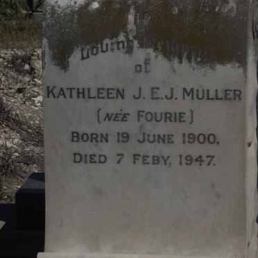 MULLER Kathleen J.E.J. nee FOURIE 1900-1947