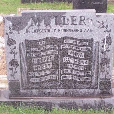 MULLER Hilgard Henry 1905-1972 &amp; Anna Catherina HAYES 1902-1986