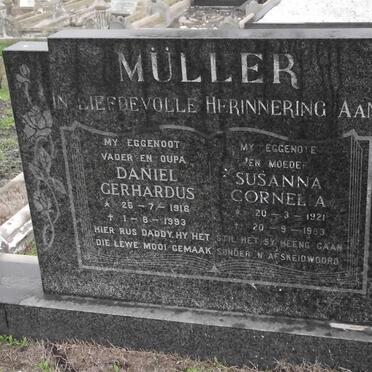 MULLER Daniel Gerhardus 1916-1993 &amp; Susanna Cornelia 1921-1983