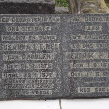 NEL Hendrik P. 1873-1954 &amp; Susanna L.C. GROBLER 1875-1970
