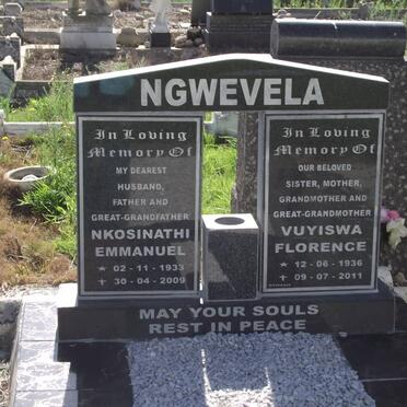 NGWEVELA Nkosinathi Emmanuel 1933-2009 &amp; Vuyiswa Florence 1936-2011