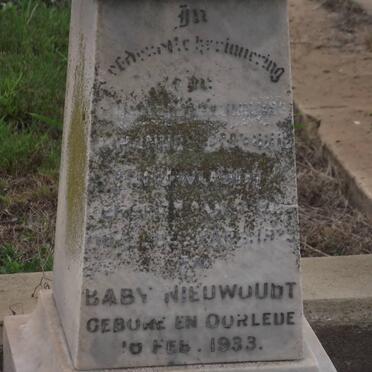 NIEUWOUDT Hannes Jakobus ?-1925 :: NIEUWOUDT 1933-1933