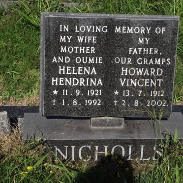 NICHOLLSON Howard Vincent 1912-2002 &amp; Helena Hendrina 1921-1992