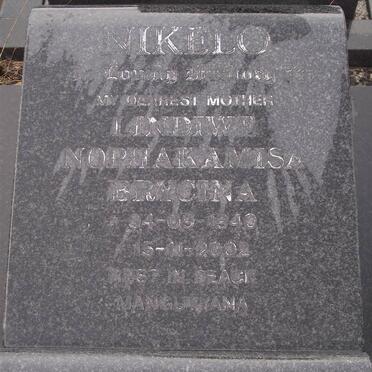 NIKELO Lindiwe Nophakamisa 1940-2002