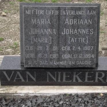 NIEKERK Adriaan Johannes, van 1907-1994 &amp; Maria Johanna 1911-1989