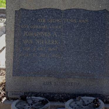 NIEKERK Johannes A., van 1867-1956