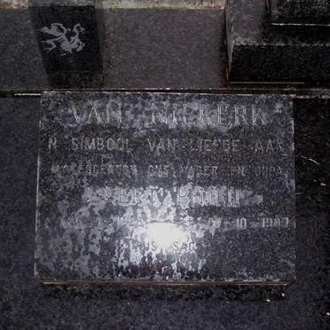 NIEKERK Evert Philip, van 1928-1987