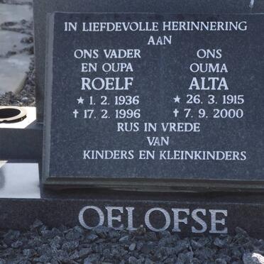 OELOFSE Roelf 1936-1996 &amp; Alta 1915-2000