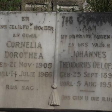 OELOFSE Johannes Theodorus 1899-1954 &amp; Cornelia Dorothea 1905-1966