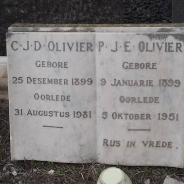 OLIVIER C.J.D. 1899-1981 &amp; P.J.E. 1899-1951