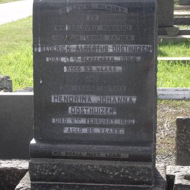 OOSTHUIZEN Frederick Albertus -1954 &amp; Hendriena Johanna -1990