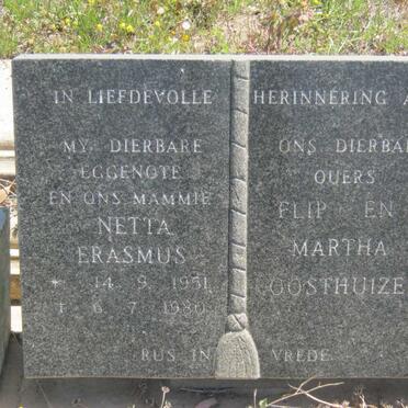 OOSTHUIZEN Flip &amp; Martha :: ERASMUS Netta 1951-1980