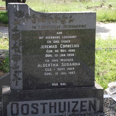 OOSTHUIZEN Jeremias Cornelius 1896-1958 &amp; Albertha Susanna 1904-1987