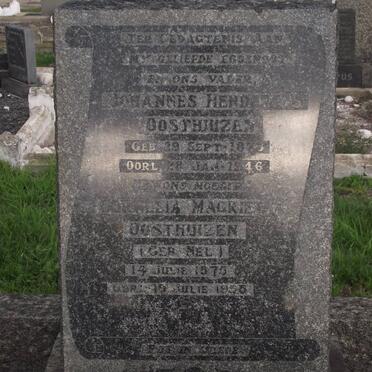 OOSTHUIZEN Johannes Hendrik S. 1873-1946 &amp; Cornelia Magrieta NEL 1875-1958