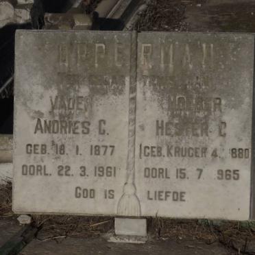 OPPERMAN Andries C. 1877-1961 &amp; Hester C. KRUGER 1880-1965