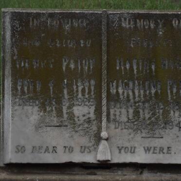 PATON Henry 1880-1929 &amp; Martha Mary Magdalene 1884-1948