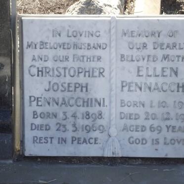 PENNACCHINI Christopher Joseph 1898-1969 &amp; Ellen 1902-1971