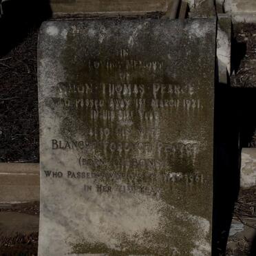 PEARCE Simon Thomas -1921 &amp; Blanche Fordyce GIBBONS -1961