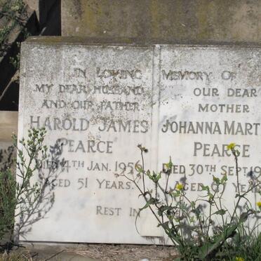 PEARCE Harold James -1956 &amp; Johanna Martina -1968