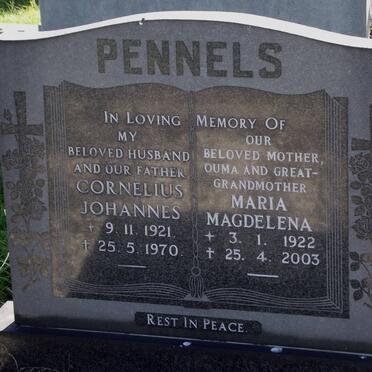 PENNELS Cornelius Johannes 1921-1970 &amp; Maria Magdelena 1922-2003