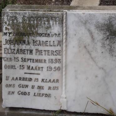 PIETERSE Johanna Isabella Elizabeth 1898-1950