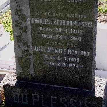PLESSIS Charles Jacob, du 1902-1960 &amp; Alice Myrtle Beatrice 1903-1974