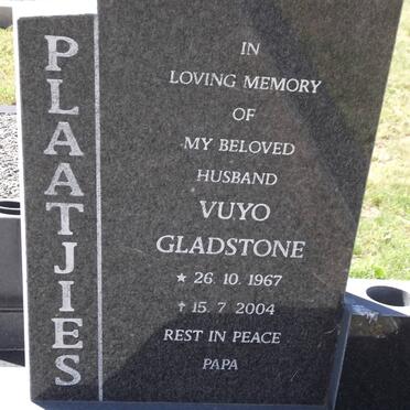 PLAATJIES Vuyo Gladstone 1967-2004
