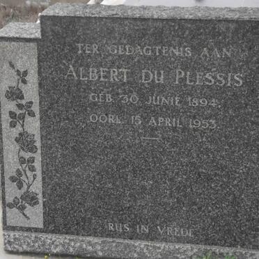 PLESSIS Albert, du 1894-1953