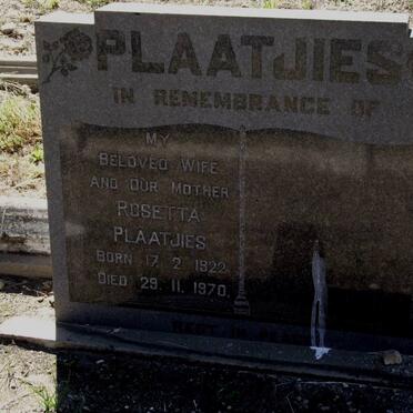 PLAATJIES Rosetta 1922-1970
