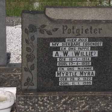 POTGIETER A.W. 1914-1958 &amp; Myrtle Myra 1922-1999
