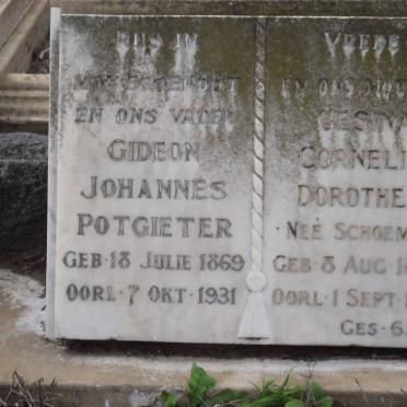 POTGIETER Gideon Johannes 1869-1931 &amp; Gesina Cornelia Dorothea SCHOEMAN 1870-1953