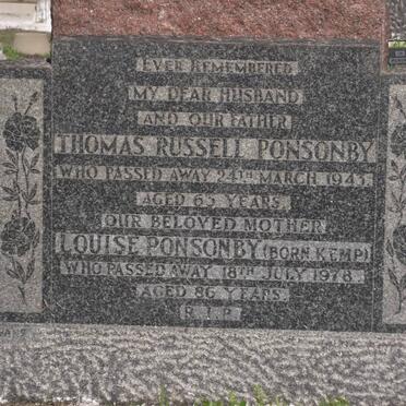 PONSONBY Thomas Russell -1943 &amp; Louise KEMP -1978