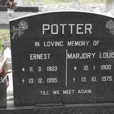 POTTER Ernest 1903-1995 &amp; Marjory Louise 1900-1975