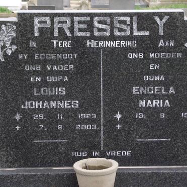 PRESSLY Louis Johannes 1923-2003 &amp; Engela Maria 1927-