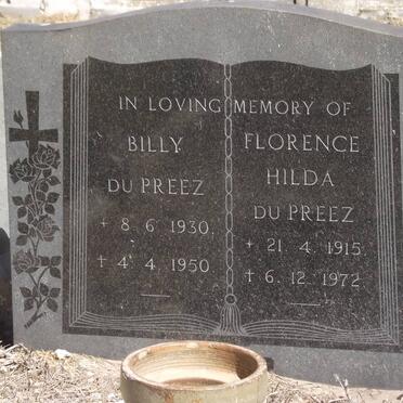 PREEZ Billy, du 1930-1950 :: PREEZ Florence Hilda, du 1915-1972