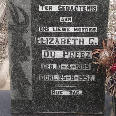 PREEZ Elizabeth G., du 1885-1957
