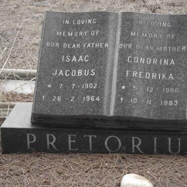 PRETORIUS Isaac Jacobus 1902-1964 &amp; Condrina Fredrika 1906-1983
