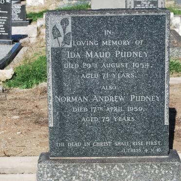 PUDNEY Ida Maud -1954 &amp; Norman Andrew -1959