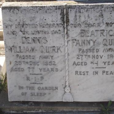 QUIRK Dennis William -1952 &amp; Beatrice Fanny -1960