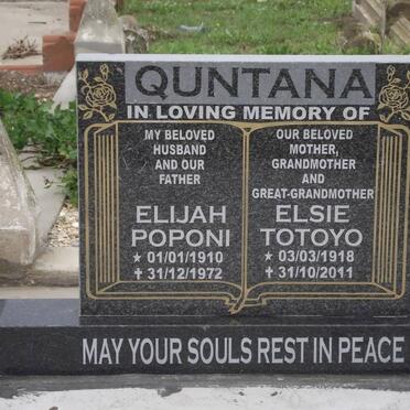 QUNTANA Elijah Poponi 1910-1972 &amp; Elsie Totoyo 1918-2011