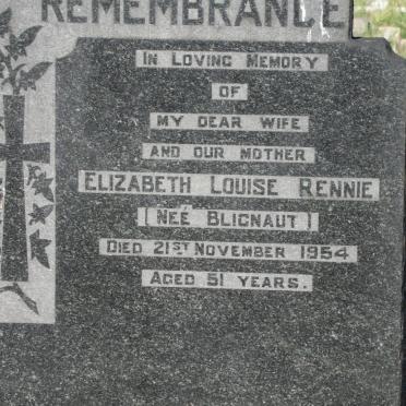 RENNIE Elizabeth Louise nee BLIGNAUT -1954