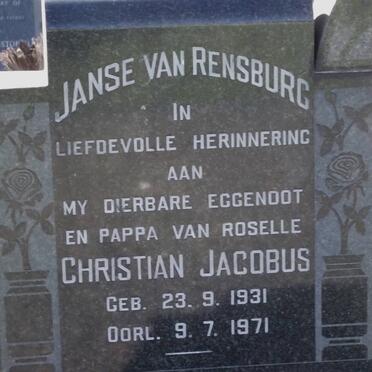 RENSBURG Christian Jacobus, janse van 1931-1971