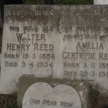 REED Walter Henry 1886-1954 &amp; Amelia Gertrude 1886-1952
