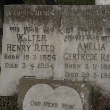 REED Walter Henry 1886-1954 &amp; Amelia Gertrude 1886-1952
